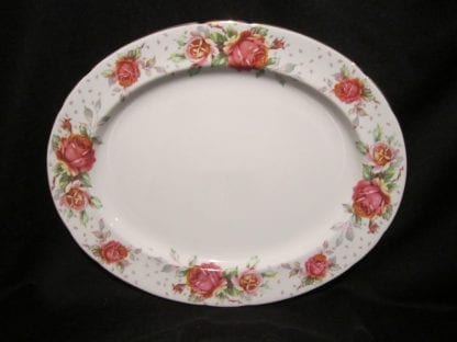 Paragon Golden Emblem White Oval Platter - 13 inch