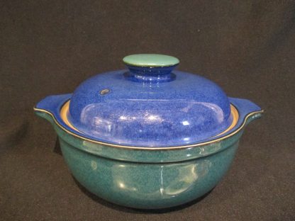 Denby Harlequin Original Deep Covered Casserole - Large Green Blue