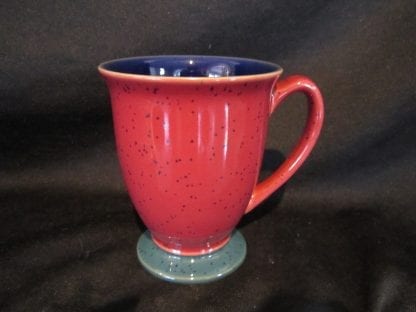 Denby Harlequin Original Footed Coffee Mug - Blue Red