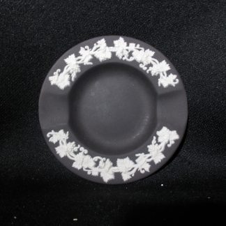 Wedgwood Jasperware - Black Ashtray - White Garland