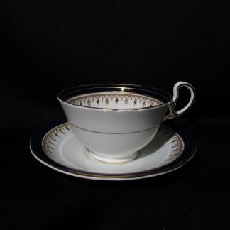 Aynsley Leighton Cobalt Scalloped Cup & Saucer