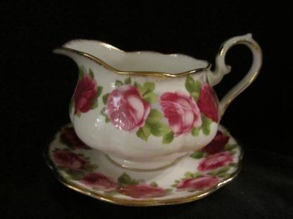 Royal Albert Old English Rose Gravy Boat & Stand