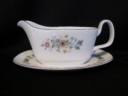 Royal Doulton Pastorale H5002 Gravy Boat & Stand