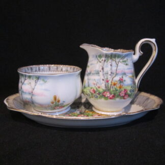 Royal Albert Silver Birch AD Cream Sugar & Regal Tray