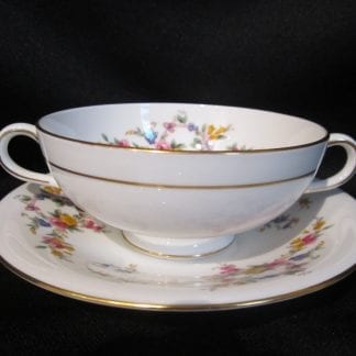 Minton Spring Flowers Cream Soup Bowl & Stand