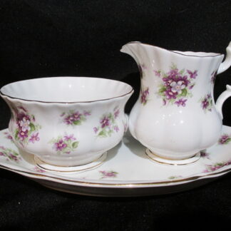 Royal Albert Sweet Violets AD Cream, Sugar & Regal Tray