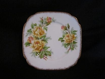 Royal Albert Yellow Tea Rose Square Bread & Butter Plate