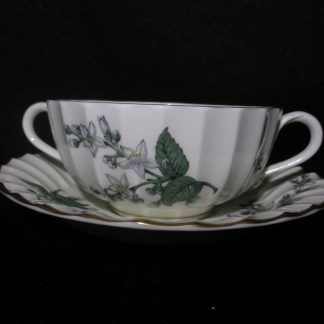 Royal Worcester Valencia Cream Soup Bowl & Stand