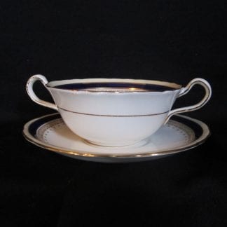 Aynsley Wendover Cobalt Cream Soup Bowl & Stand